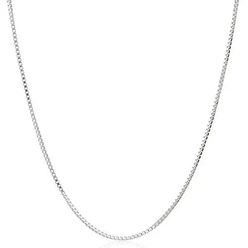 SA SILVERAGE Jewelry 925 Sterling Silver Box Chain Necklace Accessory Chain Matching Necklace, 16''- 32''