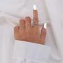 TOOPNK Initial Ring Gold Silver Letter Rings for Women Chunky Adjustable Ring Bold Alphabet Rings