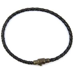 Lobo Verde Handmade Single Wrap Braided Leather Bracelet with Magnetic Copper Clasp