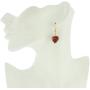 GlassOfVenice Murano Glass Heart Earrings - Red Sparkles