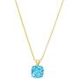 Certified 14k Gold Cushion-Checkerboard-Cut Genuine Gemstone Pendant Necklace & Stud Earring Boxed Set, 18''
