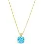 Certified 14k Gold Cushion-Checkerboard-Cut Genuine Gemstone Pendant Necklace & Stud Earring Boxed Set, 18''