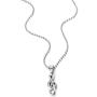 COOLSTEELANDBEYOND Stainless Steel Treble Clef Music Sign Pendant Necklace for Men Women, 23.6 inches Ball Chain