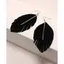 Miracle Collection Lightweight Genuine Soft Leather Fringe Leaf with Simple Drop Metal Bar Dangle Earring for Women and Girls Miracle Collection Lightweight Genuine Soft Leather Fringe Leaf with Simple Drop Metal Bar Dangle Earring for Women and Girls