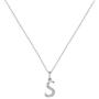 MONOZO Initial Necklace for Women Girls, 14K White Gold Plated Dainty Necklace with Initials, Letter Cubic Zirconia Monogram Small Initial Necklace Gifts for Women Teen Girls BFF Friendship