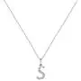 MONOZO Initial Necklace for Women Girls, 14K White Gold Plated Dainty Necklace with Initials, Letter Cubic Zirconia Monogram Small Initial Necklace Gifts for Women Teen Girls BFF Friendship