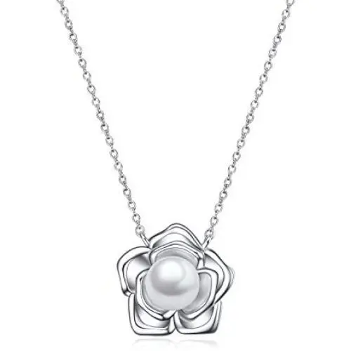 POPLYKE Sunflower Pearl Necklace for Women AAAA Pearl Choker Sterling Silver Lotus Flower Necklace for Women POPLYKE Sunflower Pearl Necklace for Women AAAA Pearl Choker Sterling Silver Lotus Flower Necklace for Women