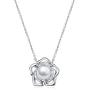 POPLYKE Sunflower Pearl Necklace for Women AAAA Pearl Choker Sterling Silver Lotus Flower Necklace for Women