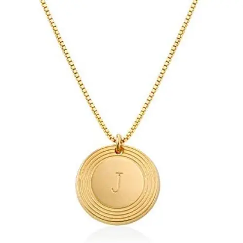 MyNameNecklace Personalized Fontana Initial Round Disc Shape Charm Pendant Necklace in Sterling Silver 925/ Gold Plating- Classic Delicate Jewelry Gift MyNameNecklace Personalized Fontana Initial Round Disc Shape Charm Pendant Necklace in Sterling Silver 925/ Gold Plating- Classic Delicate Jewelry Gift