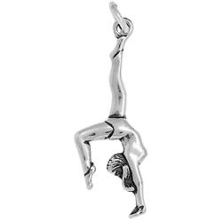 Raposa Elegance Sterling Silver Gymnast Charm Necklace (16'', 18'' or 20'' Chain)