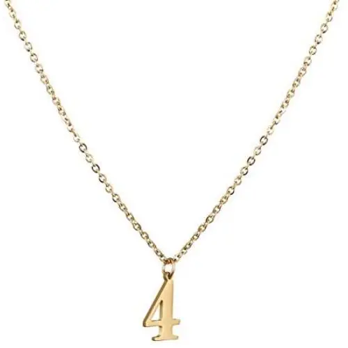 Baffaricco Number Initial Necklace for Women Girls Stainless Steel 0-9 Charm Pendent Necklace with Chain Gold Plated Lucky Necklace Baffaricco Number Initial Necklace for Women Girls Stainless Steel 0-9 Charm Pendent Necklace with Chain Gold Plated Lucky Necklace