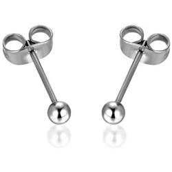 TGNEL Titanium Round Ball Piercing Stud Earrings for Women Hypoallergenic for Sensitive Ear Pair in 2mm-6mm with Pushbacks