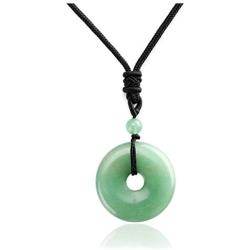 Top Plaza Reiki Healing Crystal Gemstone Necklace Adjustable Protection Lucky Coin Pendant Necklaces Amulet Jewelry for Women Men