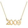 Birth Year Number Necklace Stainless Steel Birth Year Pendant Necklace 14K Real Gold Plated Personalized Birthday Gift for Girl Women