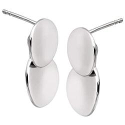 Silpada Droplet Double Disc Drop Earrings in Rhodium-Plated Sterling Silver