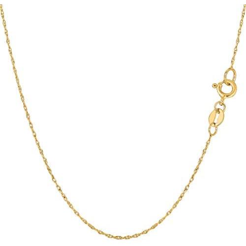 10k REAL Yellow Gold .40mm , .50mm , .60mm , OR .70mm Thick Shiny Classic SOLID Rope Chain Necklace for Pendants and Charms with Spring-Ring Clasp (16'', OR 18 inch)