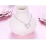 Valentines Day Gifts Created Opal Heart Necklace for Lover Women Girls 925 Sterling Silver Jewelry Pendant with Message Love You Forever Mothers Day Jewelry
