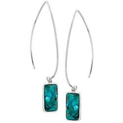 Silpada Oasis Compressed Turquoise Wire Drop Earrings in Sterling Silver