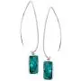 Silpada Oasis Compressed Turquoise Wire Drop Earrings in Sterling Silver
