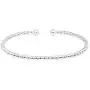 AeraVida Stylish Linked 3 mm Round Beads of .925 Sterling Silver Cuff Bangle Bracelet AeraVida Stylish Linked 3 mm Round Beads of .925 Sterling Silver Cuff Bangle Bracelet