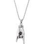 COOLSTEELANDBEYOND Punk Rock Roll, Steel Mens Womens Hand Pendant Necklace, 30 inches Steel Ball Chain