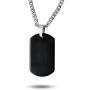 Bling Jewelry Personalized Plain Simple Basic Mens Engravable Black Dog Tag Pendant Necklace for Men Stainless Steel 24 Inch Chain