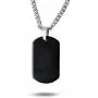 Bling Jewelry Personalized Plain Simple Basic Mens Engravable Black Dog Tag Pendant Necklace for Men Stainless Steel 24 Inch Chain Bling Jewelry Personalized Plain Simple Basic Mens Engravable Black Dog Tag Pendant Necklace for Men Stainless Steel 24 Inch Chain
