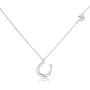 POPKIMI Lucky Horseshoe Necklace Sterling Silver Horse Gifts for Women Pendant Jewelry Valentines Day 18+2