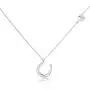 POPKIMI Lucky Horseshoe Necklace Sterling Silver Horse Gifts for Women Pendant Jewelry Valentines Day 18+2