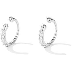 SLUYNZ Sterling Silver CZ Ear Cuff Clip On Earrings for Women No Piercing Cartilage Earrings