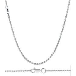 925 Sterling Silver chain Italian diamond cut Rope Chain 1.3 mm, 1.5 mm, 2 mm, 2.3mm, 2.5mm, 3mm For Women & Men 16-36 Inches New Solid 925 Italy Necklace - Lobster Claw Clasp With Extra Clasp