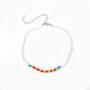 Bomine Boho Choker Necklace Bead Necklaces Chain Short Chains Jewelry for Women and Girls (White-Rainbow)