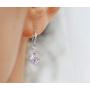 Drop Dangle Earrings Leverback 9MM 2.75ct and 2pcs Small CZ Cubic Zirconia Design 14K White Gold Plated with Hypoallergenic Hoops Gorgeous Gift for Women and Girls