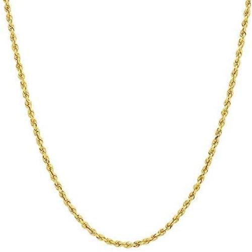 14k Gold Diamond Cut Rope Chain Necklace 1.5MM,14K Gold Chain For Men and Women, Thin 14k Gold Chain with Lobster Clasp, Pure 14 Karat Gold Necklace, 16-30’