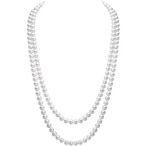 Merdia Elegant Women Lady Long White Sweater Created Pearl Necklace Beaded Necklace Merdia Elegant Women Lady Long White Sweater Created Pearl Necklace Beaded Necklace