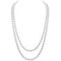Merdia Elegant Women Lady Long White Sweater Created Pearl Necklace Beaded Necklace