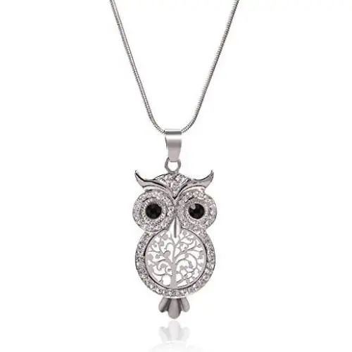 Niumike Crystal Insert Owl Necklace, 18” Lucky Tree Body Pendant Necklaces for Women and Girls Niumike Crystal Insert Owl Necklace, 18” Lucky Tree Body Pendant Necklaces for Women and Girls