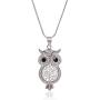 Niumike Crystal Insert Owl Necklace, 18” Lucky Tree Body Pendant Necklaces for Women and Girls