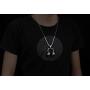 SAWADA Hip Hop Punk Style Stainless Steel Headphone Pendant Necklace DJ Music Chain Necklace Gold/Black/Silver
