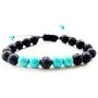 Elegana Adjustable Chakra Bead Bracelets - 8mm Natural Lava Rock Stones Beads Bracelets, Men Stress Relief Yoga Beads Bracelets 7 Chakras Bracelet for Women