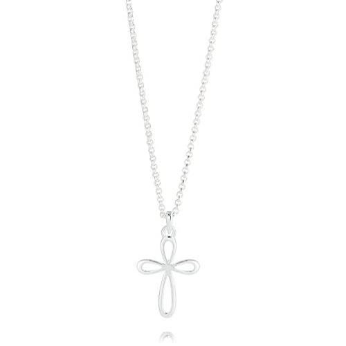 Molly B London Girls Holy Communion Sterling Silver Signature Cherish Cross Necklace | Baby & Girls Jewelry | Christening Jewelry | Holy Communion Gift