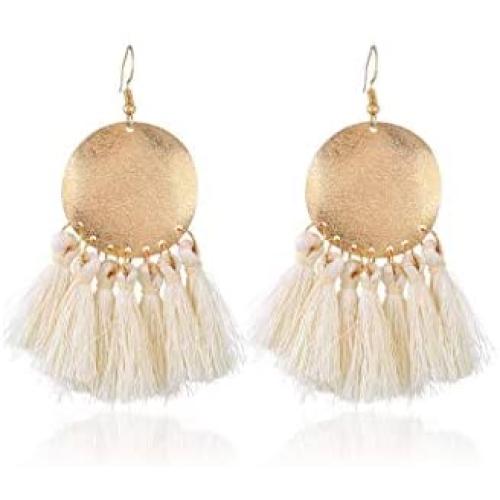 Stamping Tassel Earrings Bohemian Tassle Drop Earrings Hanging Fashion Jewelry for Women