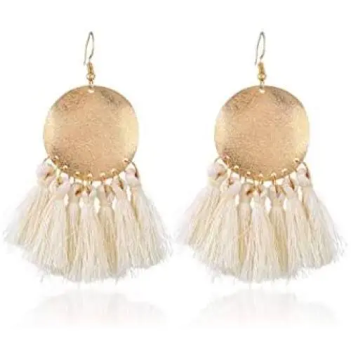 Stamping Tassel Earrings Bohemian Tassle Drop Earrings Hanging Fashion Jewelry for Women