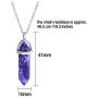 12 Pieces Hexagonal Chakra Crystal Bullet Shape Gemstone Pendant Necklaces Pointed Quartz Stone Chain Necklaces Artificial Stone with Storage Bag