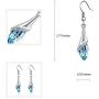 Fortunal Teardrop Jewelry Set Crystal Fashion Earrings Pendant Necklace with Box Package