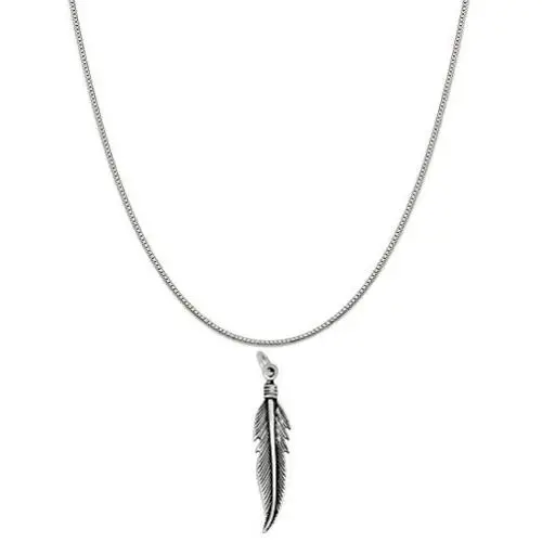 Raposa Elegance Sterling Silver Feather Charm Necklace (16'', 18'' or 20'' Chain) Raposa Elegance Sterling Silver Feather Charm Necklace (16'', 18'' or 20'' Chain)