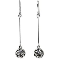 NOVICA .925 Sterling Silver Dangle Earrings Filigree Charm