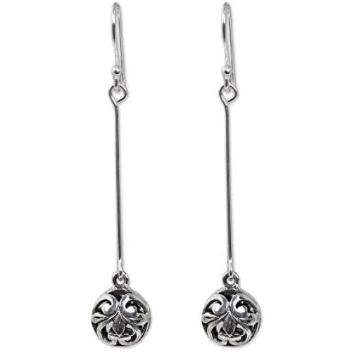 NOVICA .925 Sterling Silver Dangle Earrings Filigree Charm