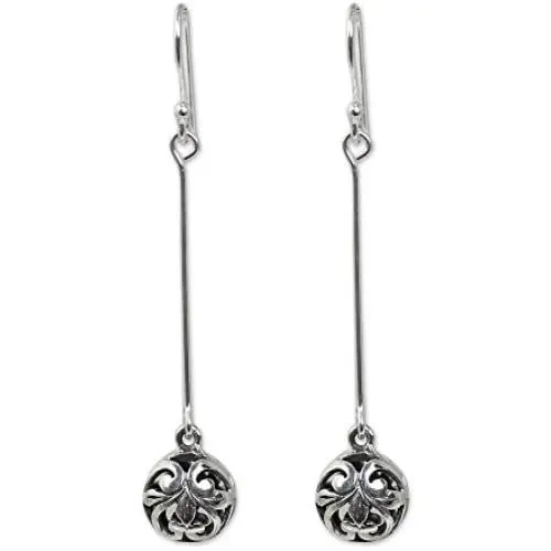NOVICA .925 Sterling Silver Dangle Earrings Filigree Charm NOVICA .925 Sterling Silver Dangle Earrings Filigree Charm