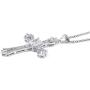 Shop LC Diamond April Birthstone Cross Necklace Pendant Silvertone Stainless Steel Women Fashion Birthday Easter Gifts Dainty Chunky Minimalist luxury Jewelry 20''